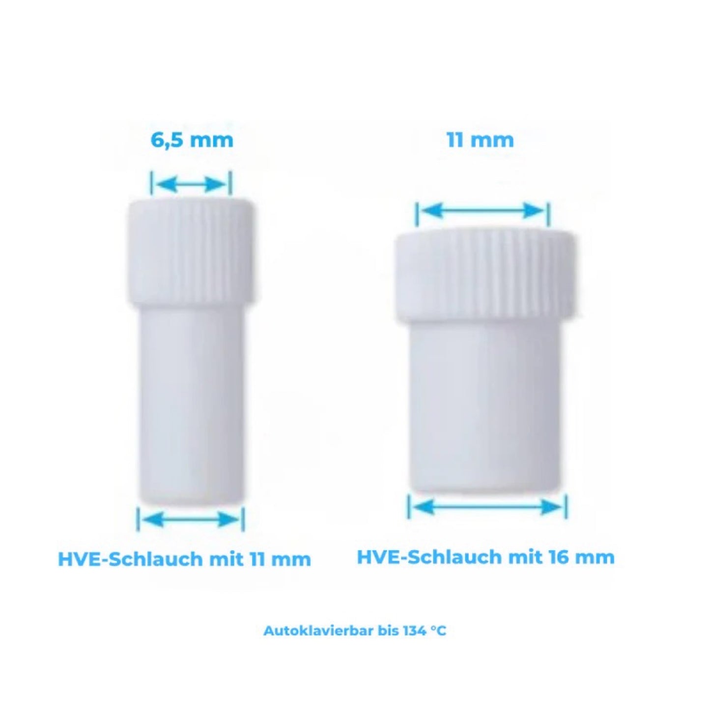 Adapter Absaugkanülen – 16→11 mm & 11→6,5 mm, Sterilisierbarer Kunststoff, Präzise Passform – 1 Stk.