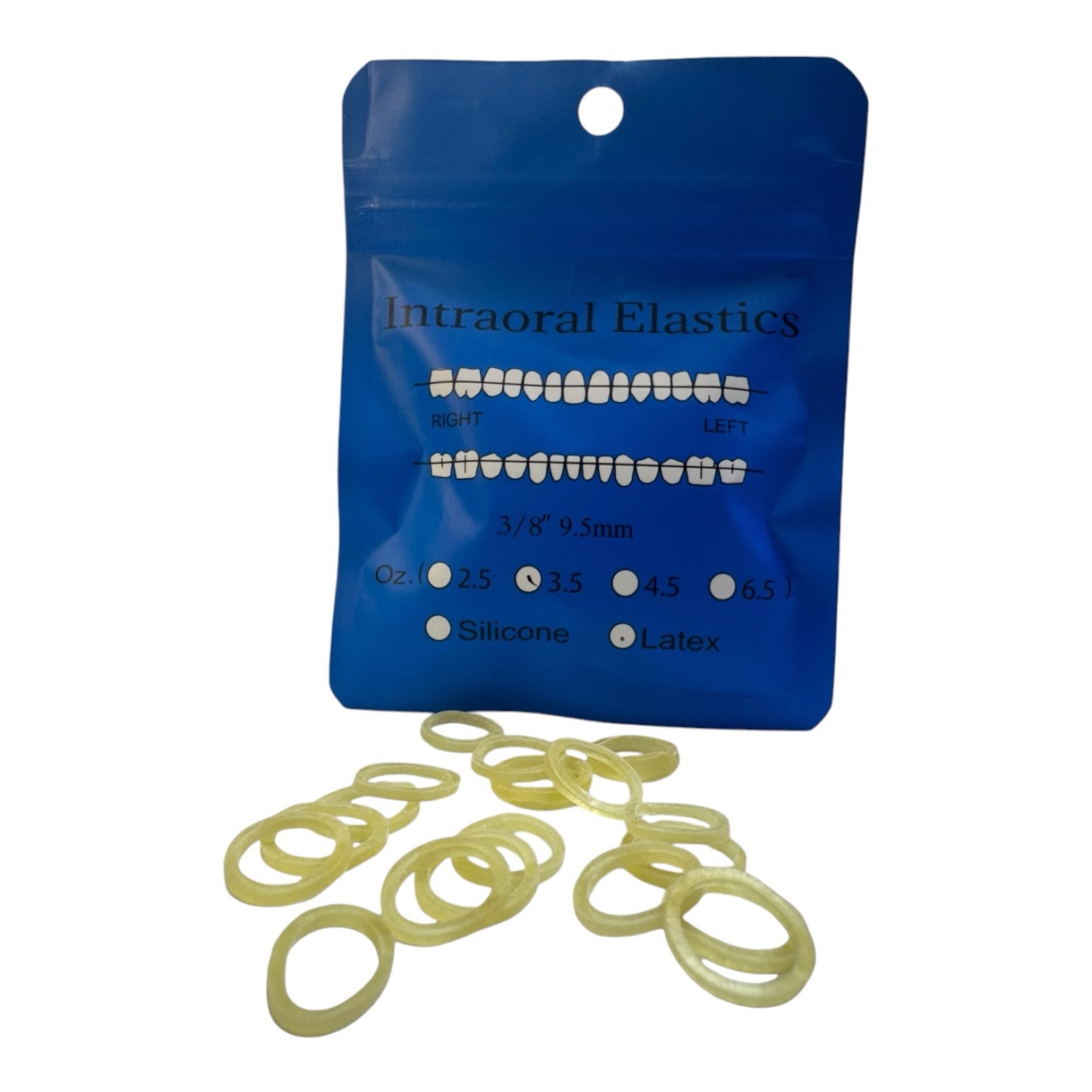 Intraorale Gummiringe / Latex (50 Pack je 100 Gummiringe)