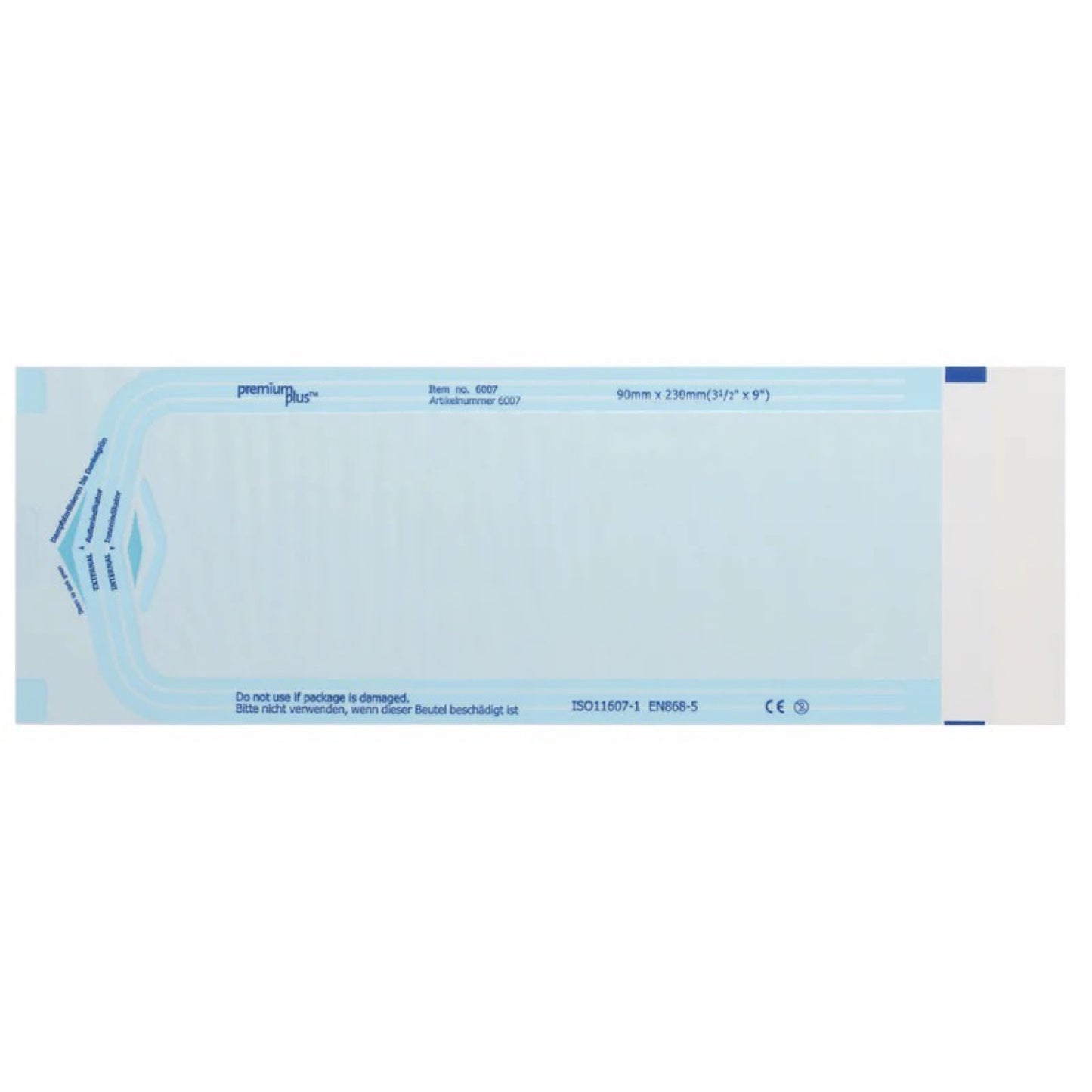 Klarsicht-Sterilisationsbeutel, selbstklebend, 90 x 230 mm 200 St. / Pck.