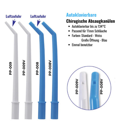 Chirurgische Absaugkanülen – Autoklavierbar, Wiederverwendbar, Metall – 25 Stk.