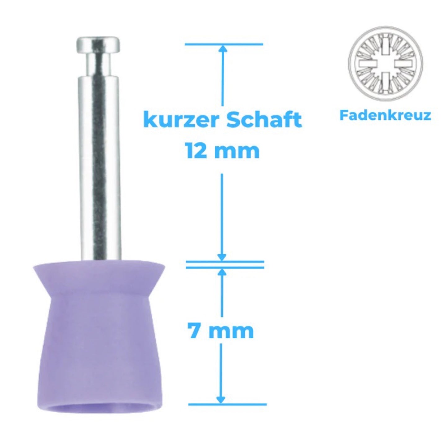 Polierkelche Silikon Glatt – CA-Mini-Schaft (12 mm), Latexfrei, PZR – 100 Stk.