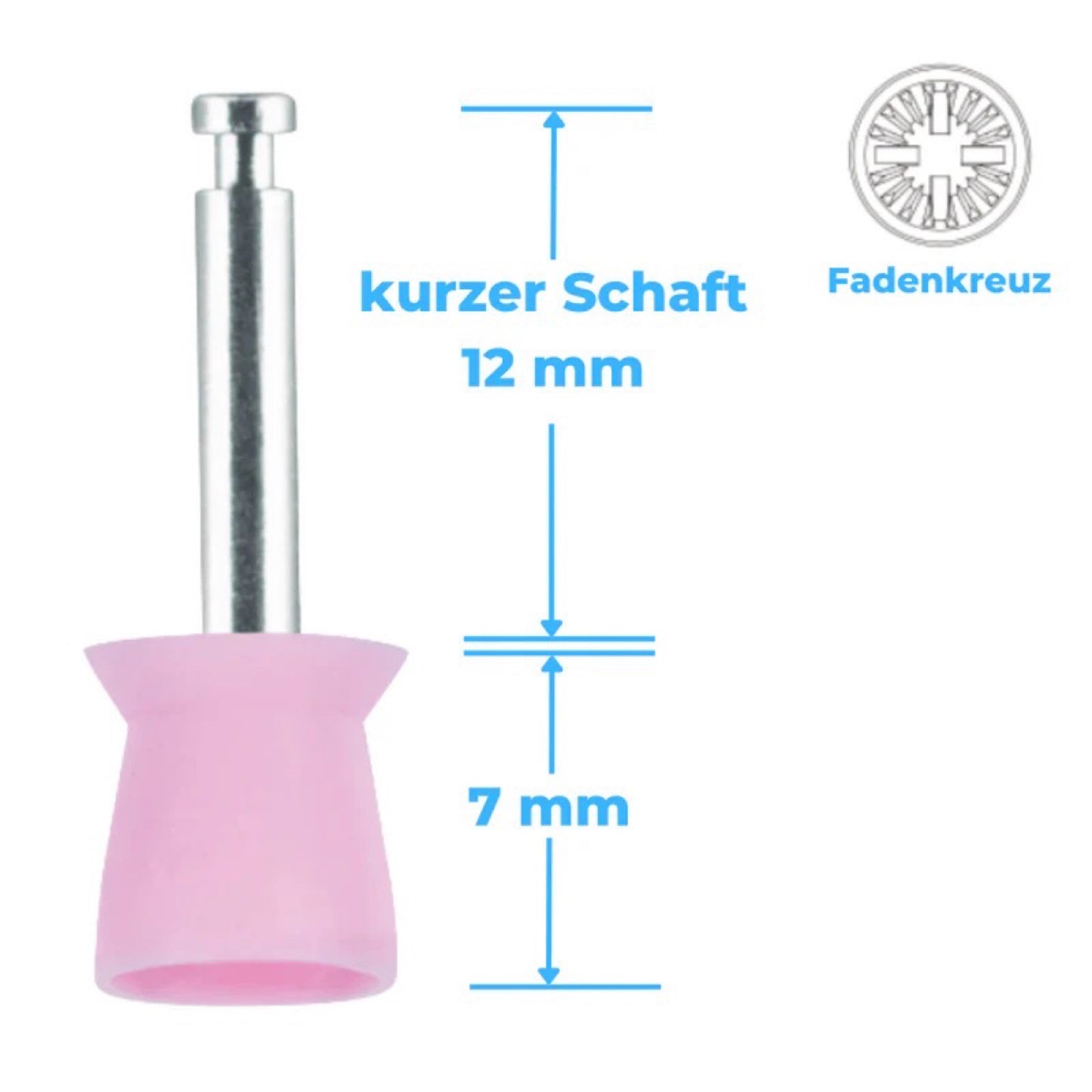 Polierkelche Silikon Glatt – CA-Mini-Schaft (12 mm), Latexfrei, PZR – 100 Stk.