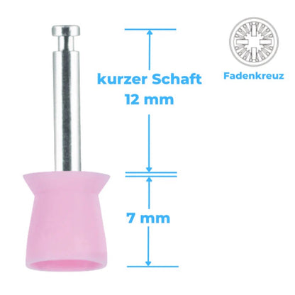 Polierkelche Silikon Glatt – CA-Mini-Schaft (12 mm), Latexfrei, PZR – 100 Stk.