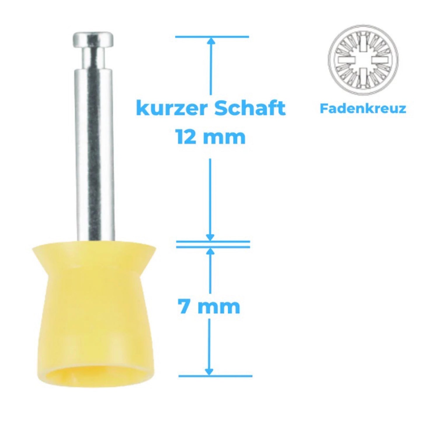 Polierkelche Silikon Glatt – CA-Mini-Schaft (12 mm), Latexfrei, PZR – 100 Stk.