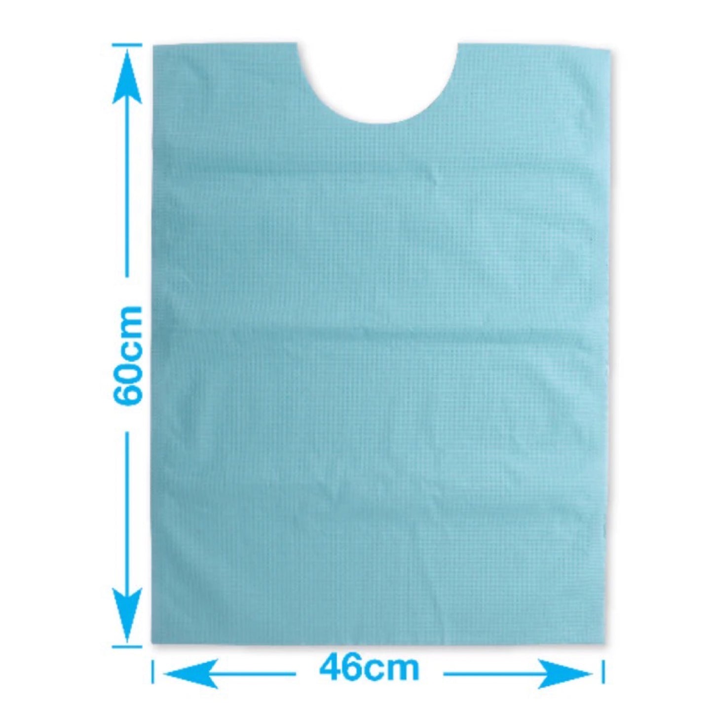 Patientenservietten extra lang (60x45 cm), mit Konturhals, Hellblau, 2-lagig 100 St. / Pck.