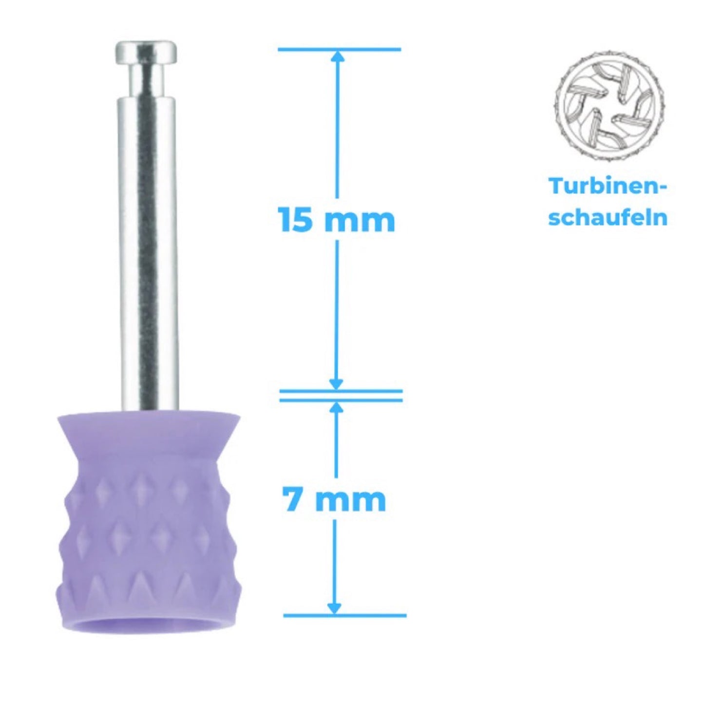 Polierkelche CA-Schaft, Silikon genoppt, Short Cup, extra weich, latexfrei 100 St. / Pck.