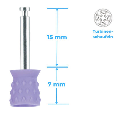 Polierkelche CA-Schaft, Silikon genoppt, Short Cup, extra weich, latexfrei 100 St. / Pck.