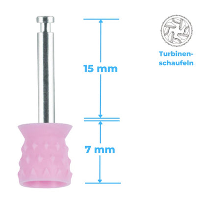 Polierkelche CA-Schaft, Silikon genoppt, Short Cup, extra weich, latexfrei 100 St. / Pck.