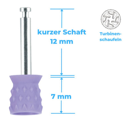 Polierkelche CA-Mini, Silikon genoppt, 7 mm Kopf, extra weich, latexfrei 100 St. / Pck.