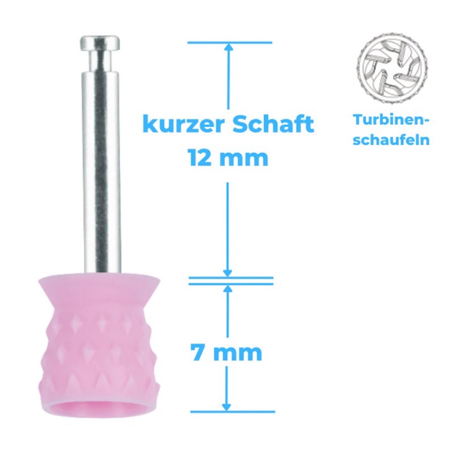 Polierkelche CA-Mini, Silikon genoppt, 7 mm Kopf, extra weich, latexfrei 100 St. / Pck.