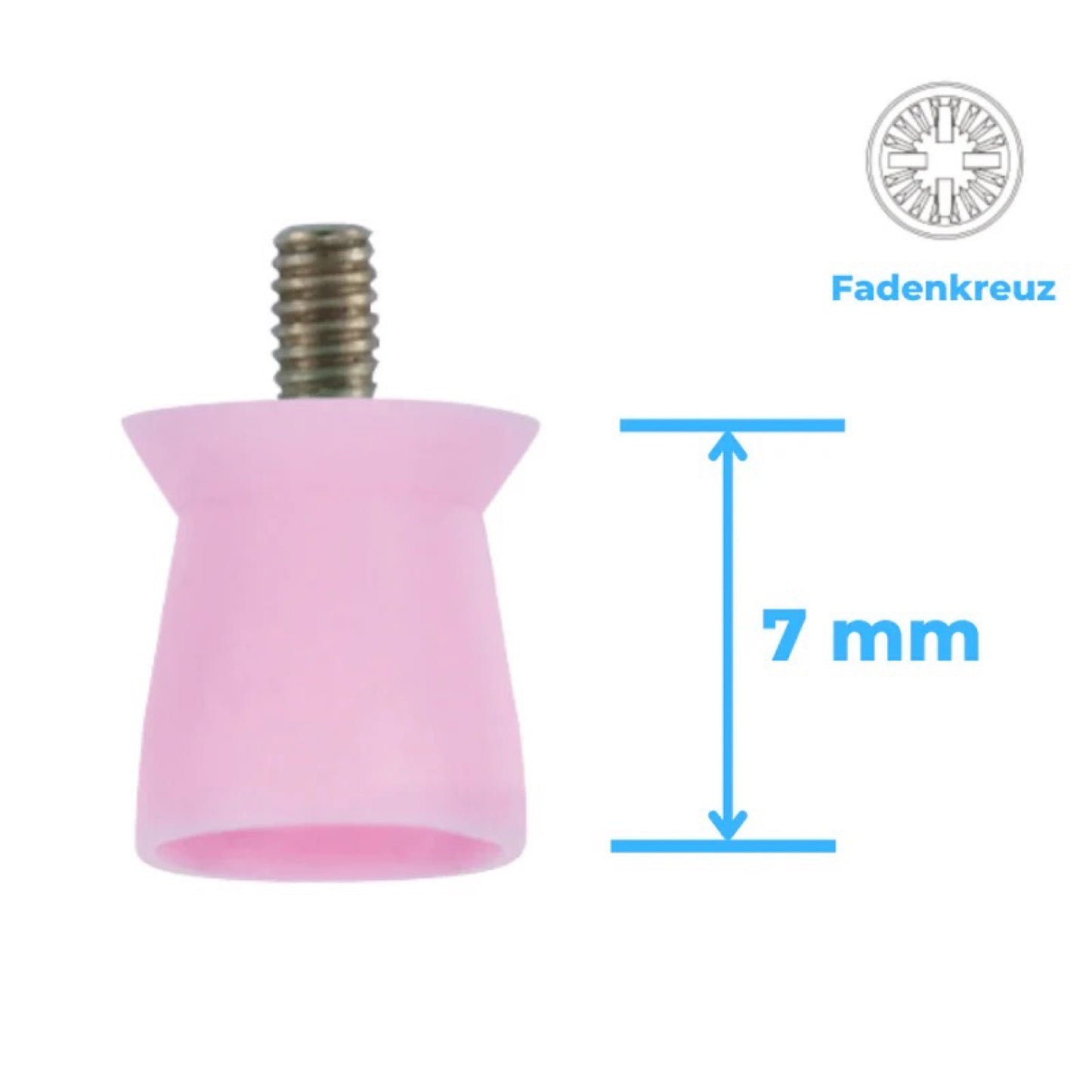 Polierkelche Screw-In, Silikon glatt (Fadenkreuz), Short Cup, extra weich, latexfrei 100 St. / Pck.